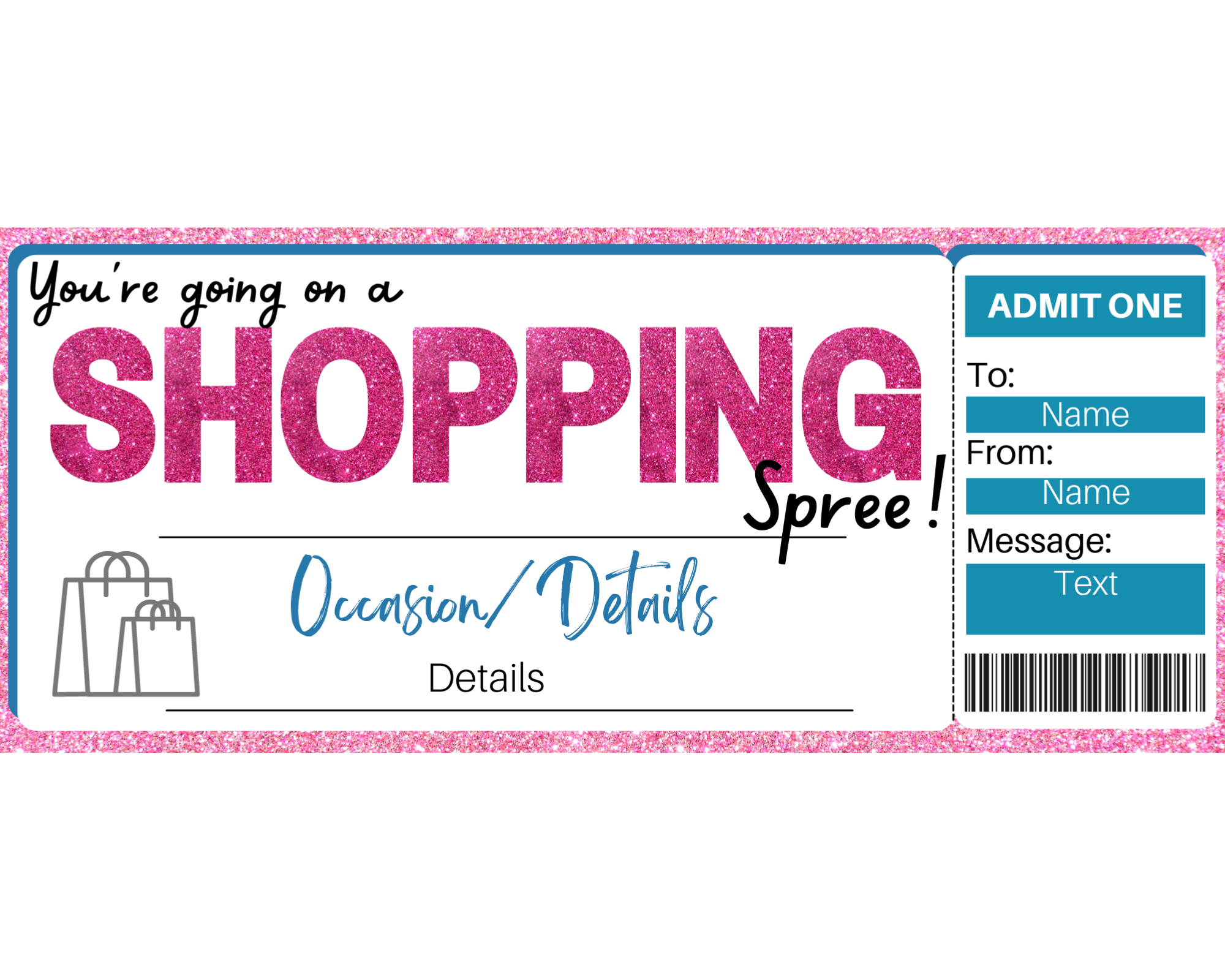 shopping spree certificate template