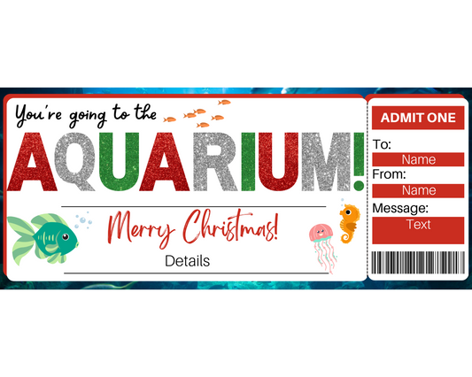 Christmas Aquarium Gift Ticket Template