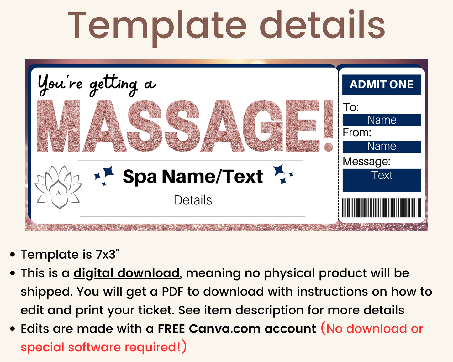 Massage Gift Ticket