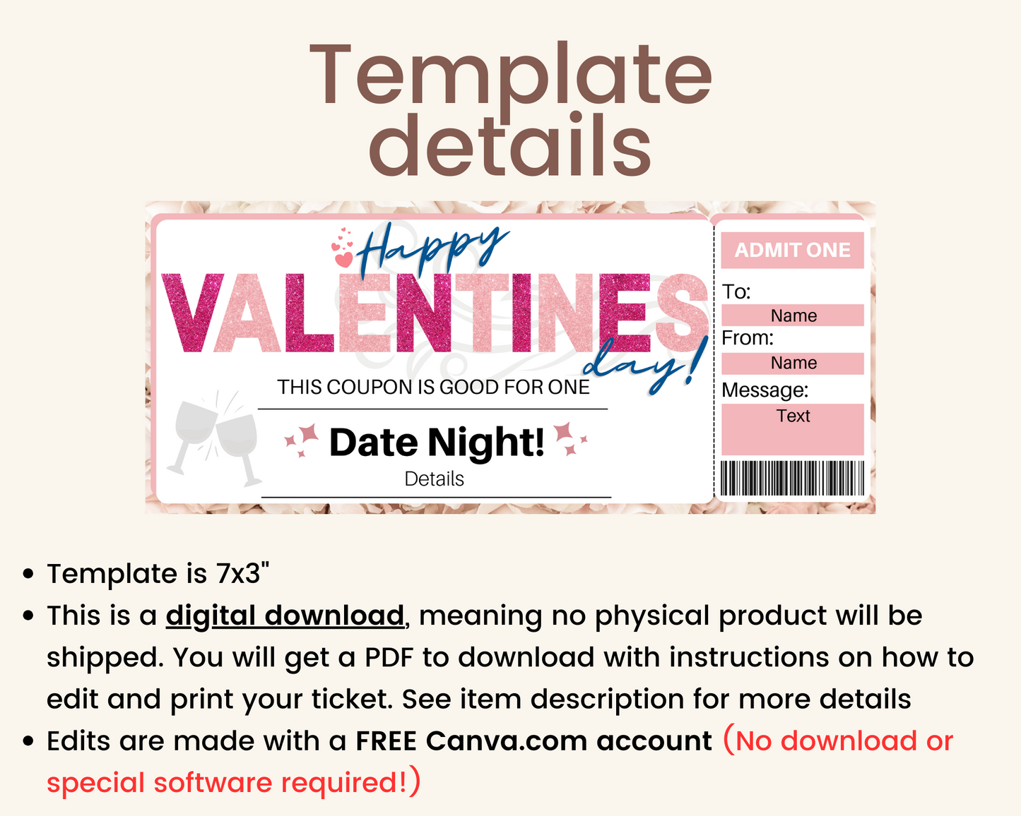 Valentine's Day Date Night Gift Ticket
