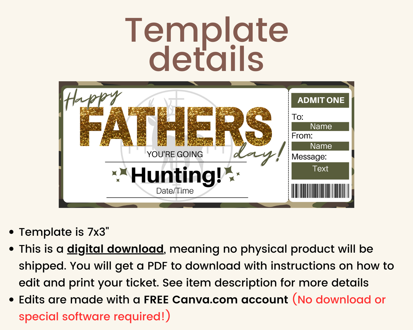 Father's Day Hunting Gift Certificate