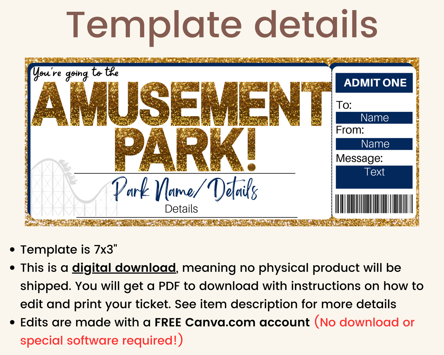 Amusement Park Gift Ticket