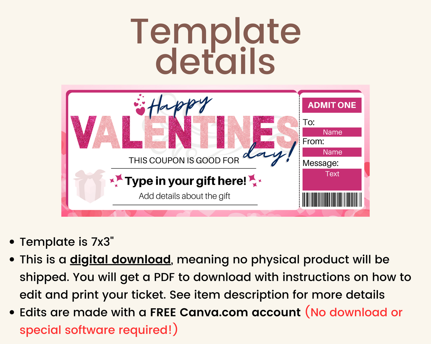 Valentine's Day Gift Coupon Template