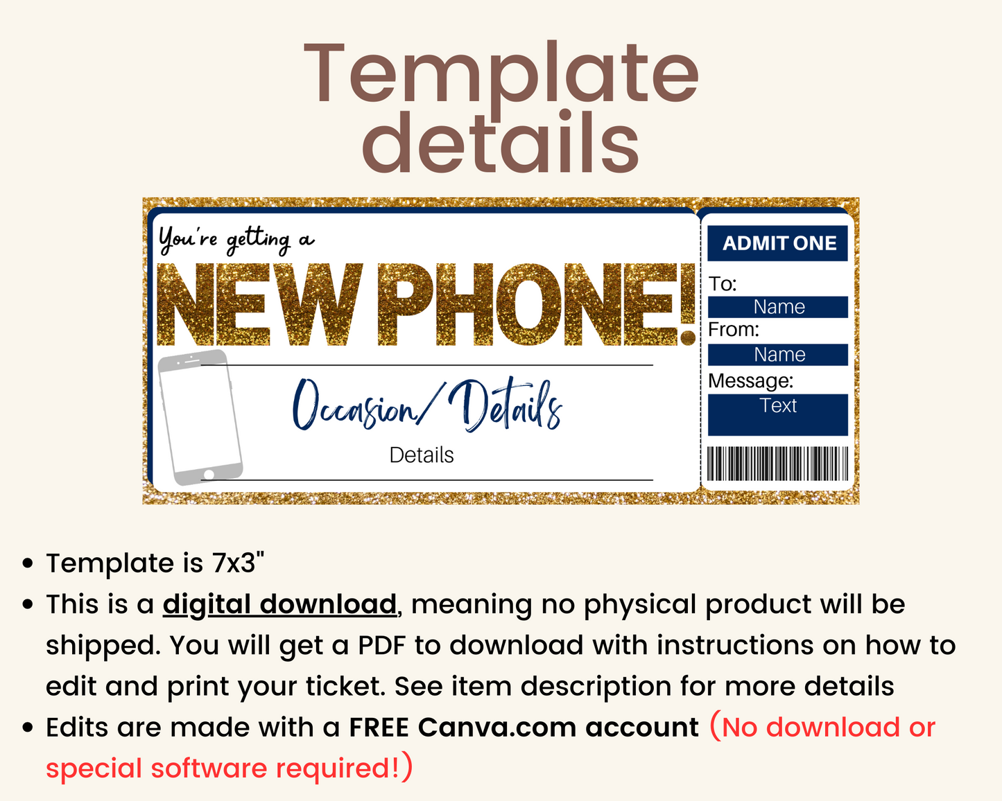 New Phone Gift Certificate Template
