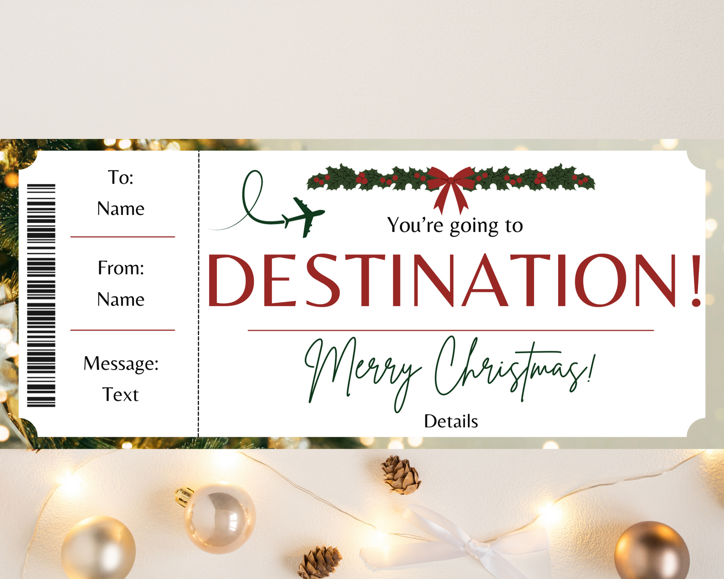 Boarding Pass Template Christmas