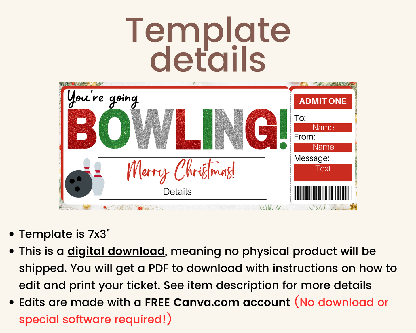 Christmas Bowling Gift Certificate
