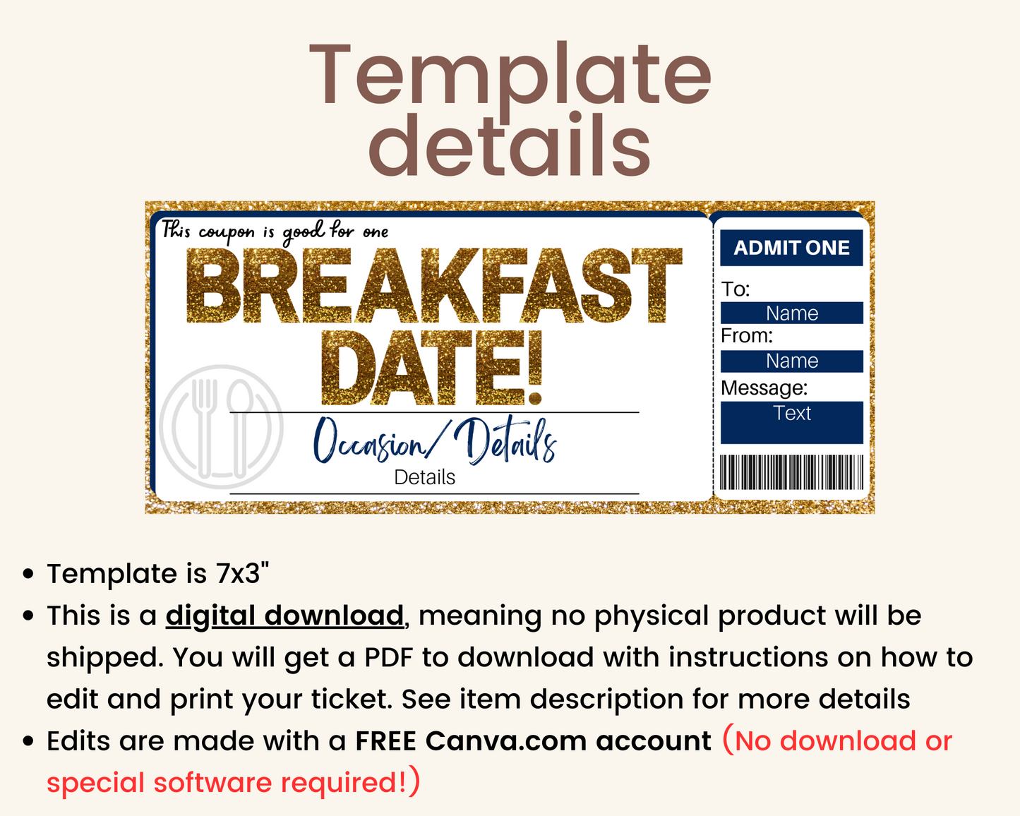 Breakfast Date Gift Ticket