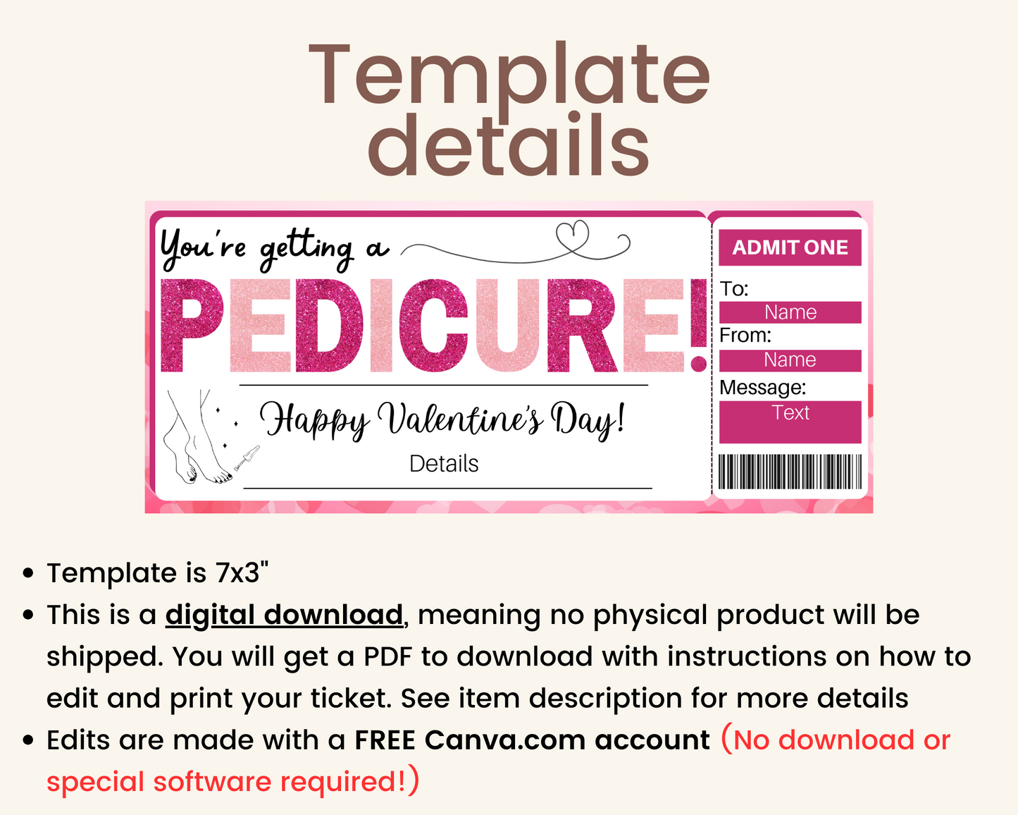 Valentine's Day Pedicure Gift Certificate