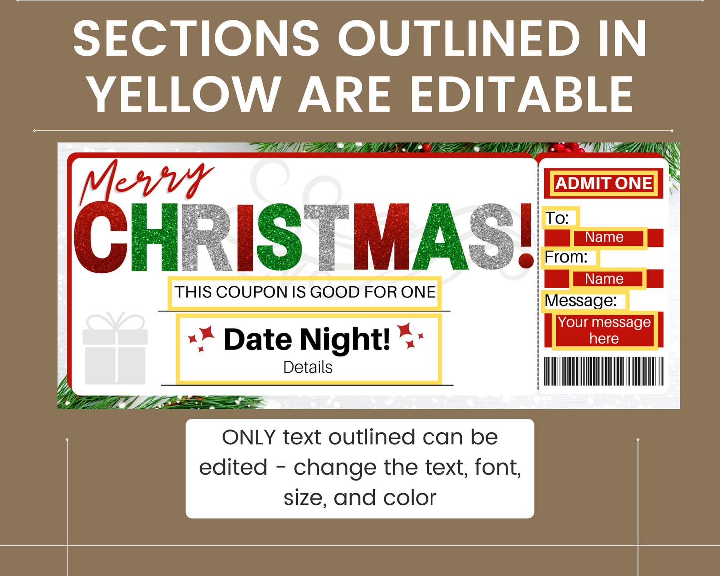Christmas Date Night Coupon Template