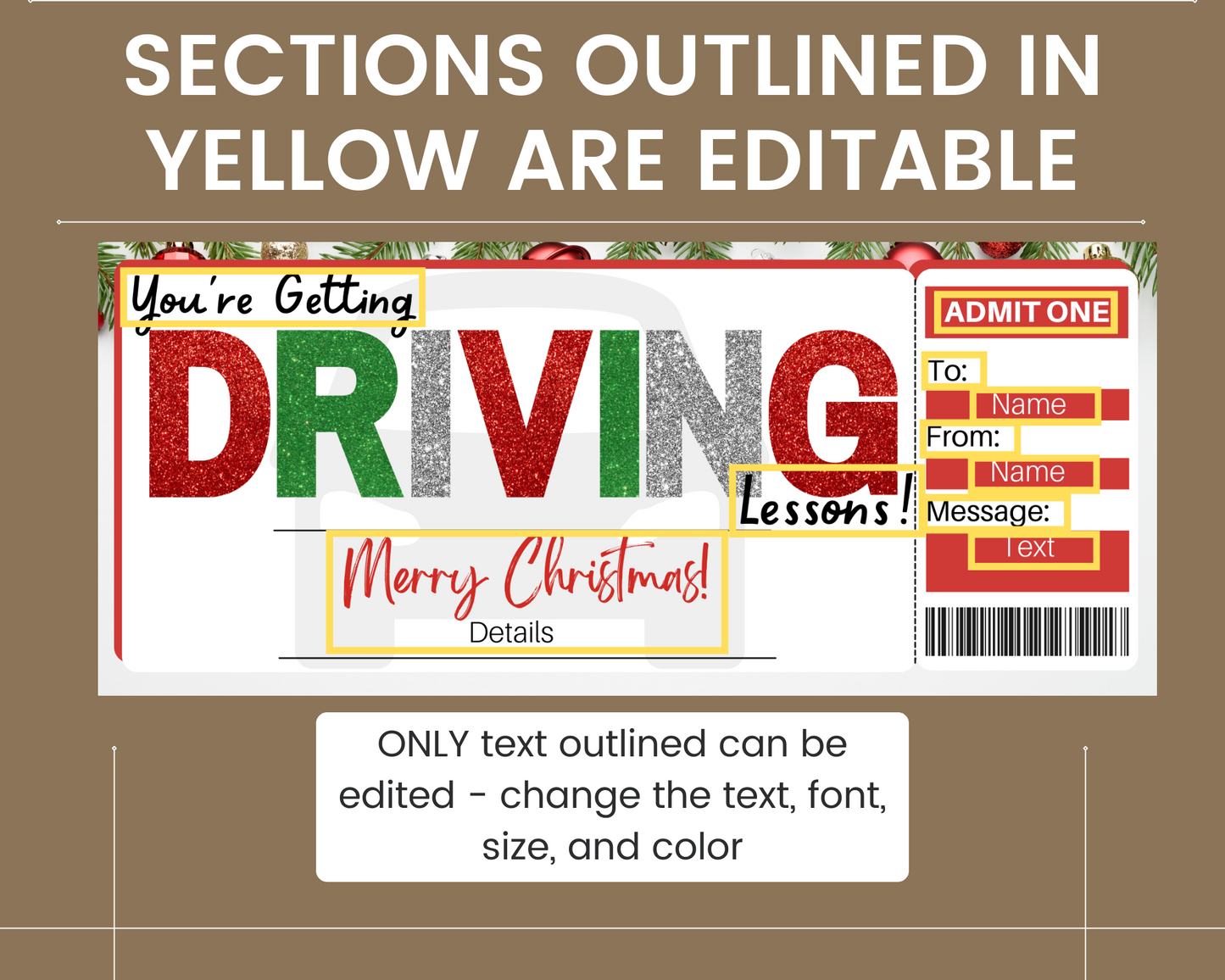 Christmas Driving Lessons Gift Certificate