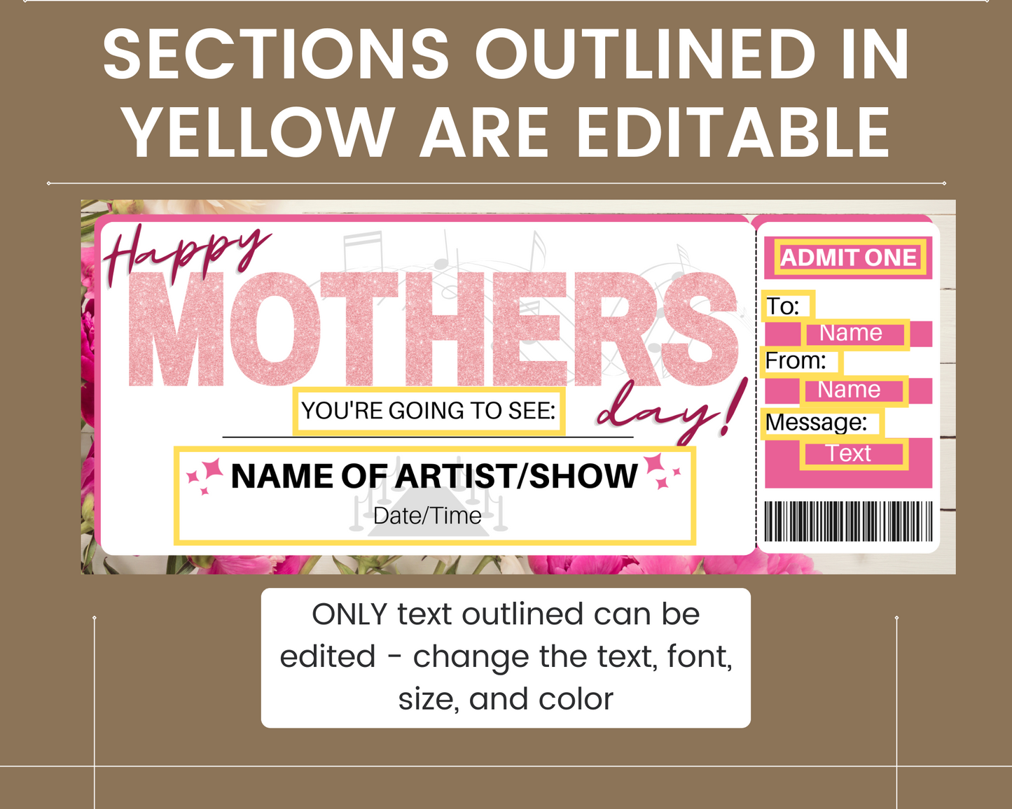Mother's Day Concert Ticket Template