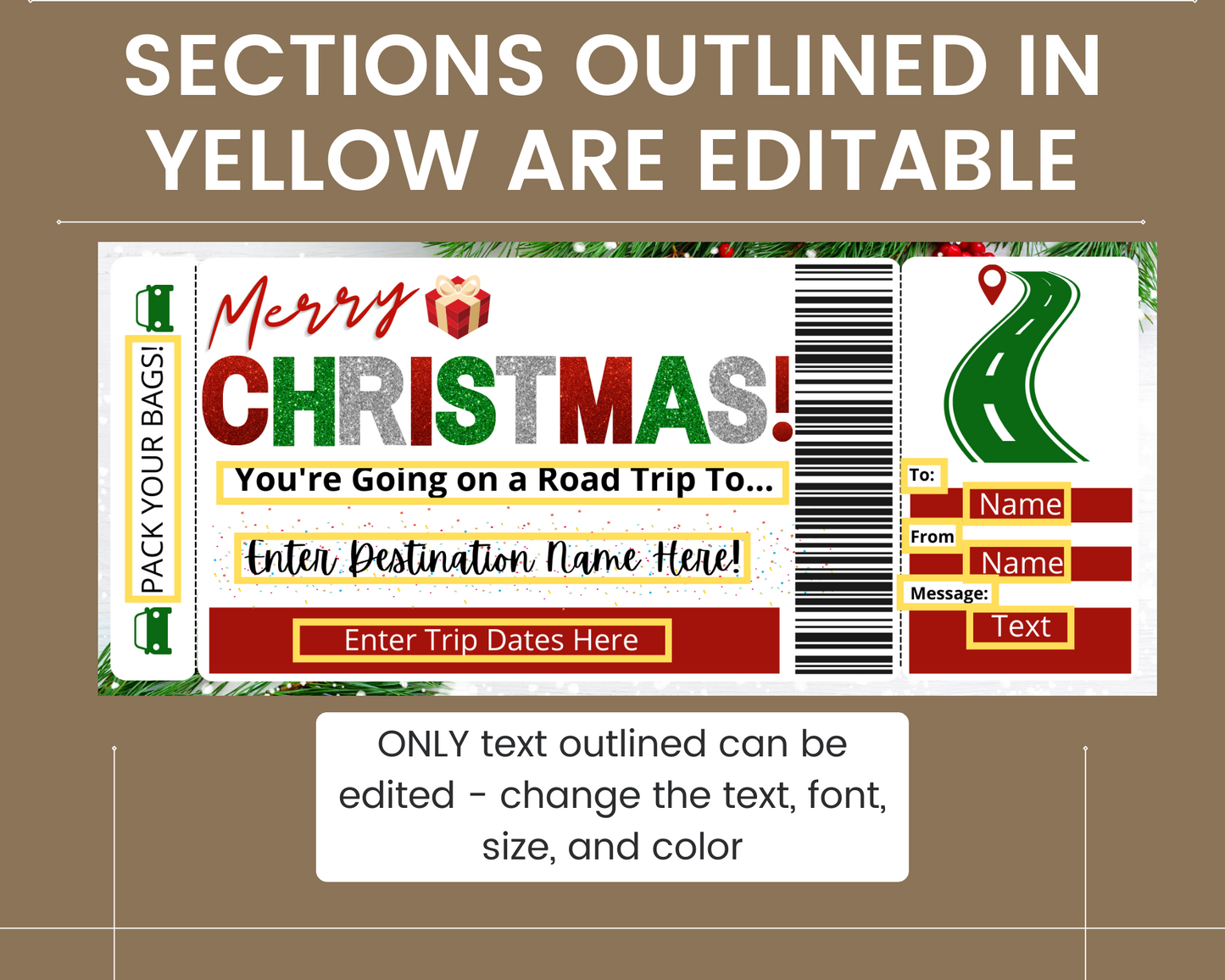 Christmas Road Trip Boarding Pass