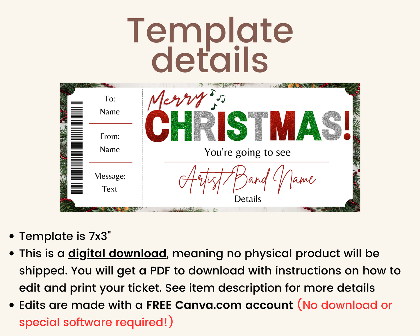 Christmas Concert Gift Template