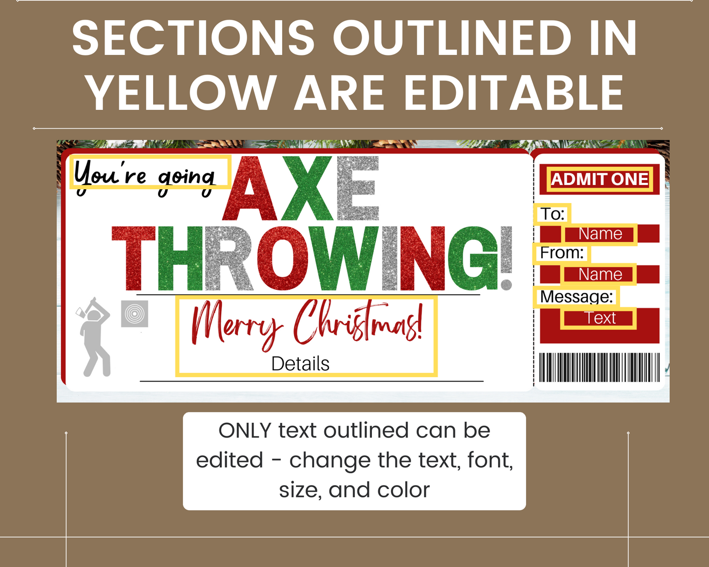 Christmas Axe Throwing Gift Certificate