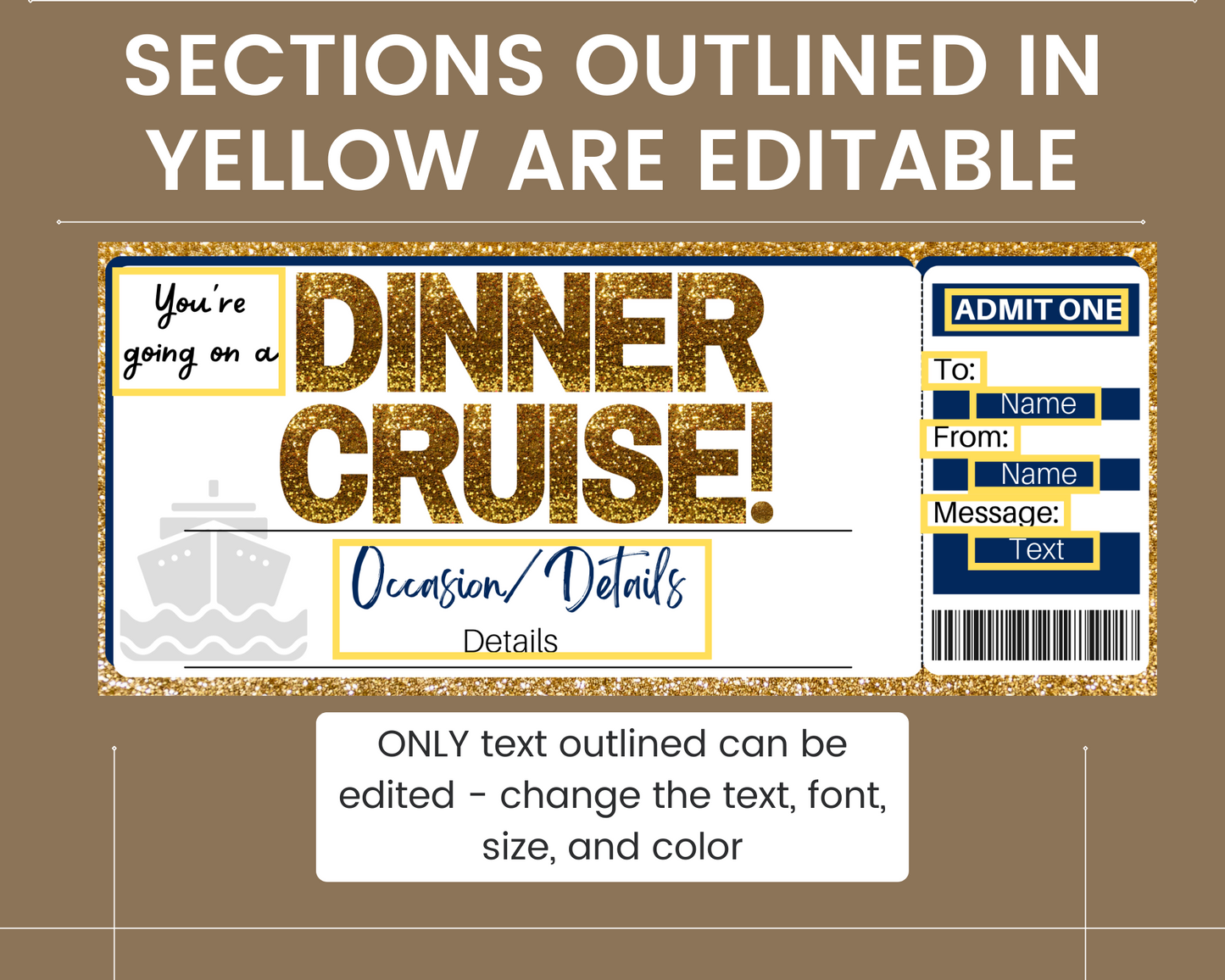 Dinner Cruise Gift Certificate Template
