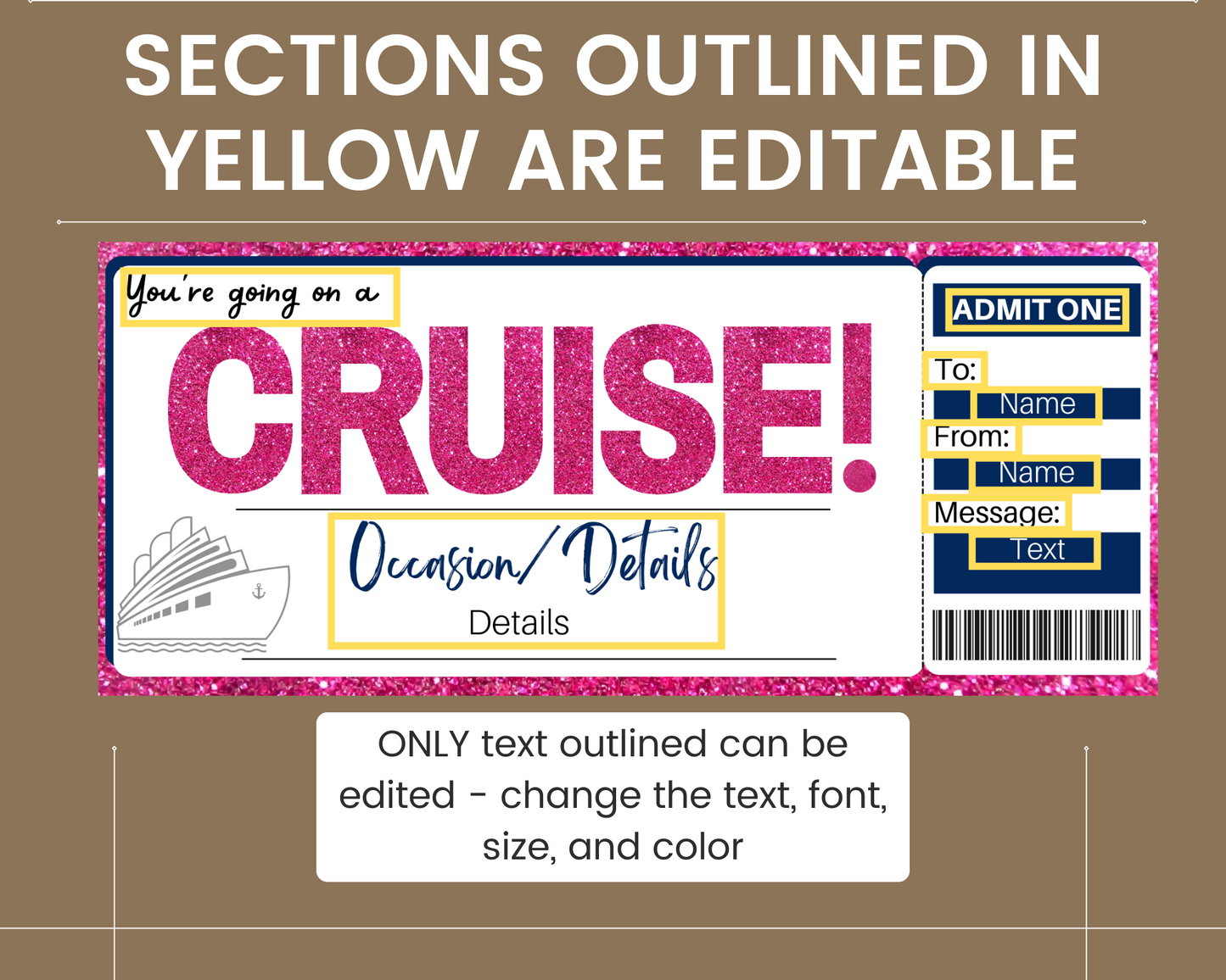 Cruise Boarding Pass Template