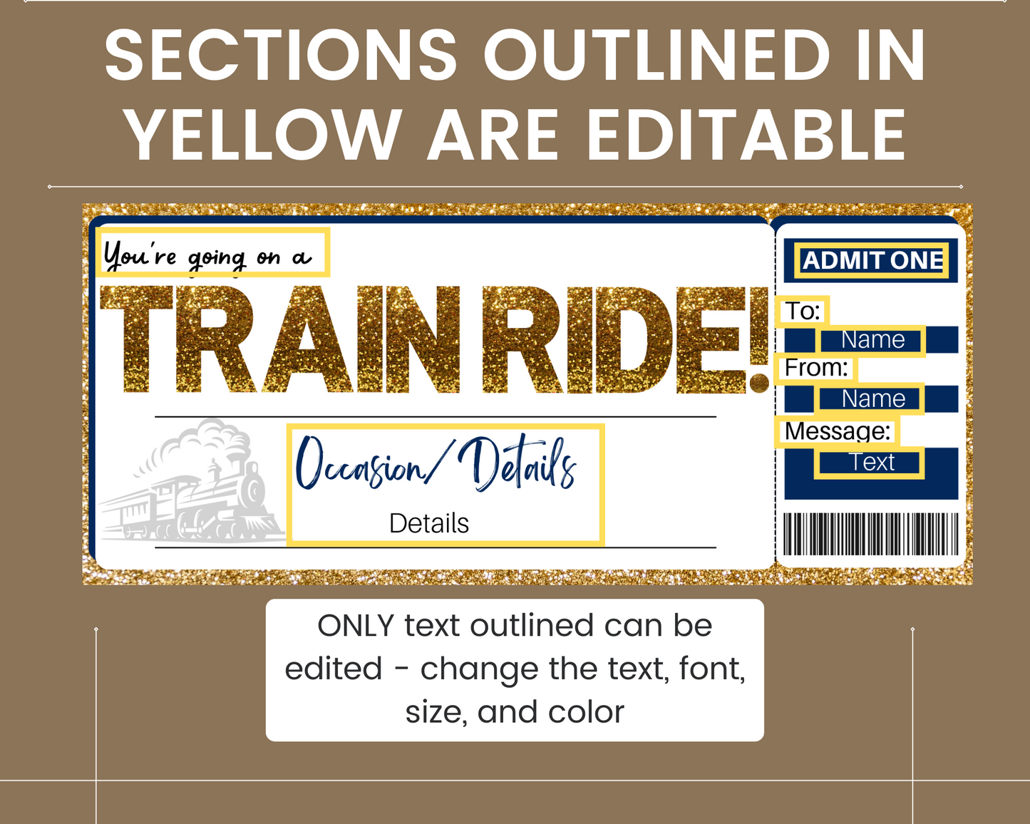 Train Ride Boarding Pass Template
