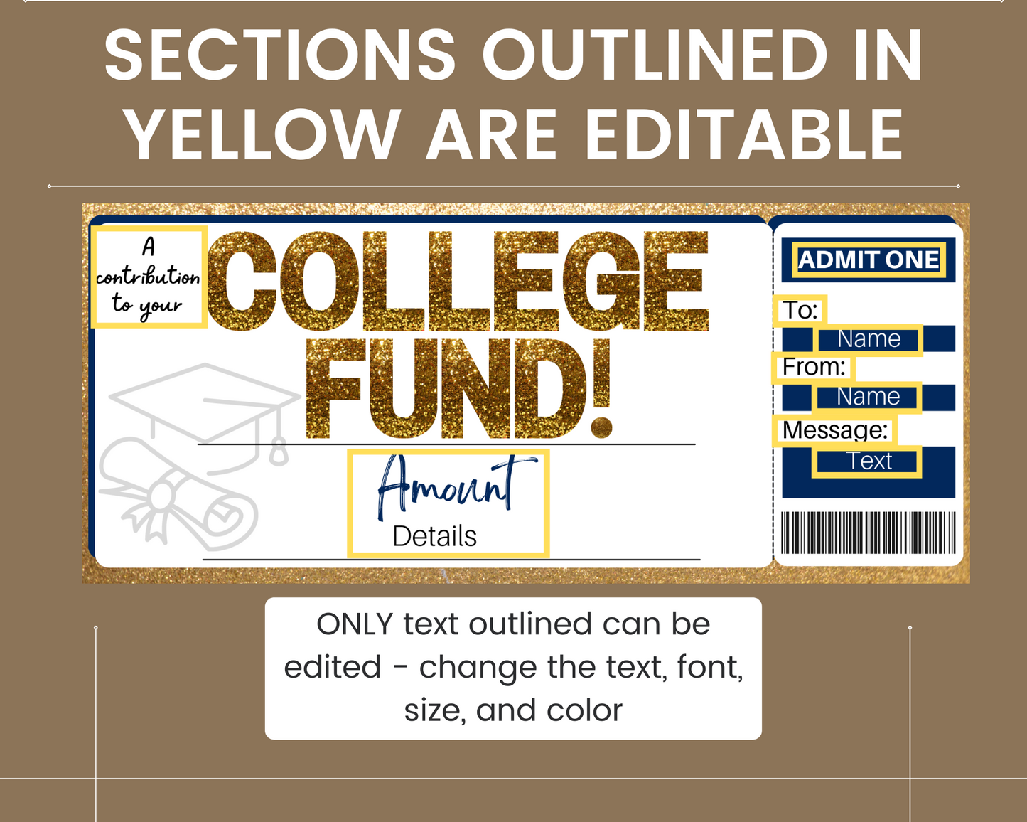College Fund Gift Certificate Template