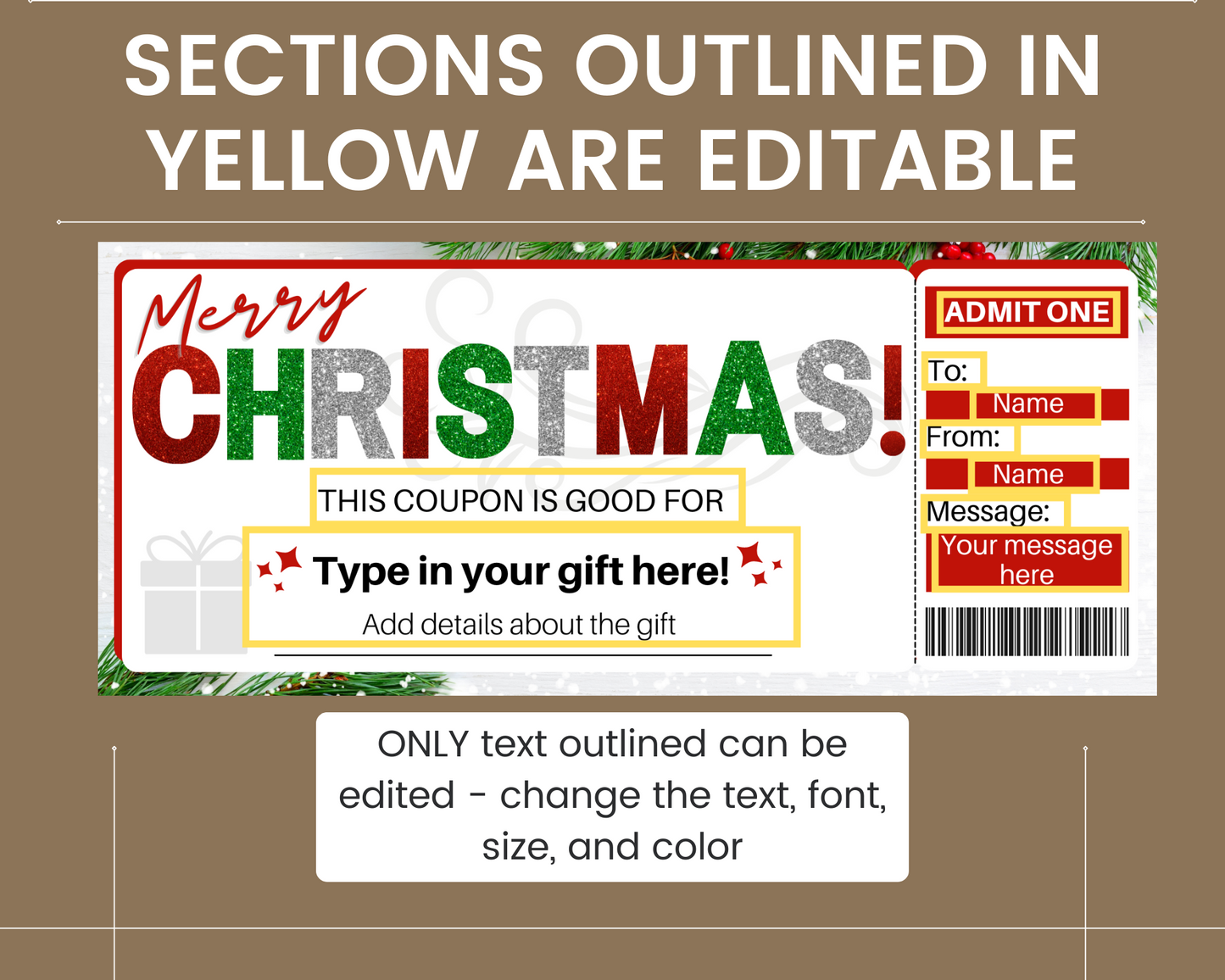 Custom Christmas Coupon Template