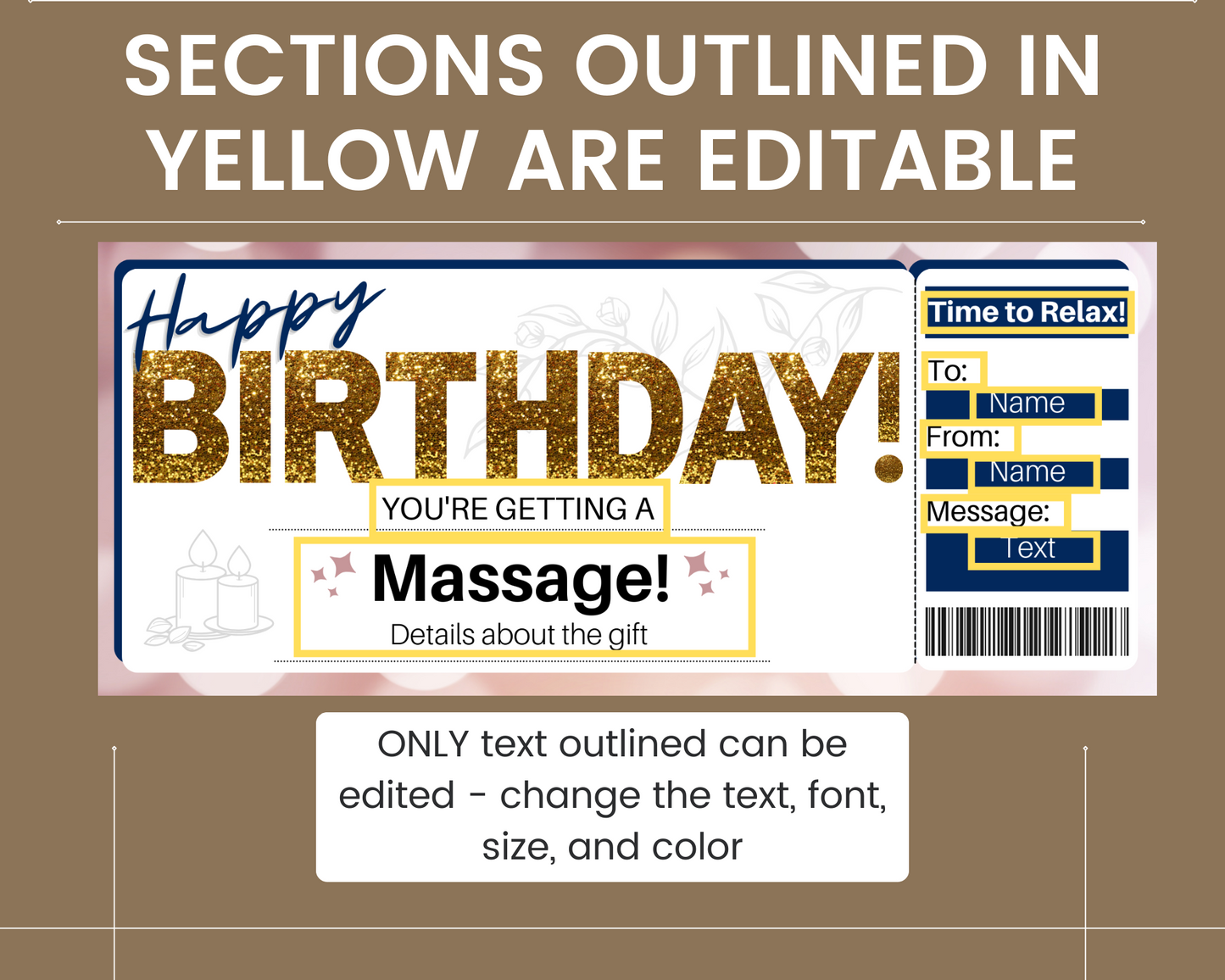 Birthday Massage Gift Certificate Template