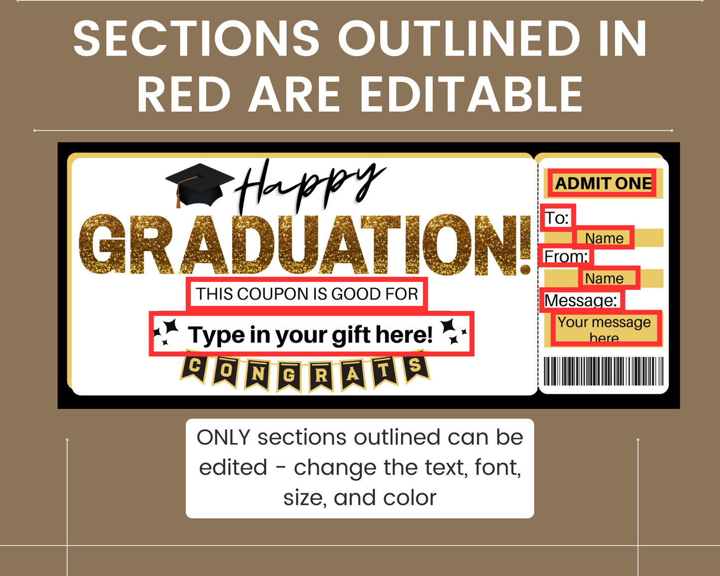 Graduation Coupon: Custom Coupon Template