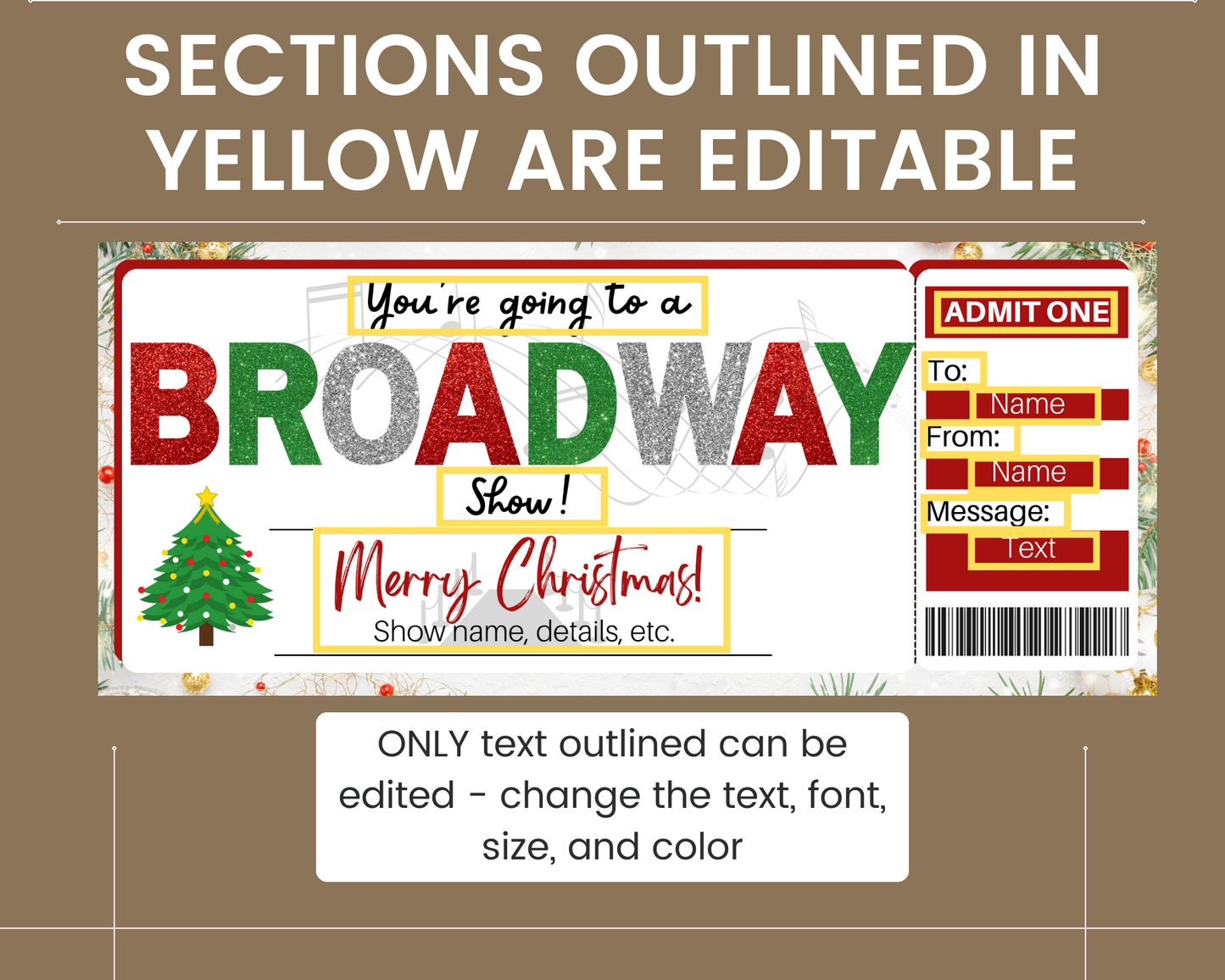 Christmas Broadway Show Ticket Gift