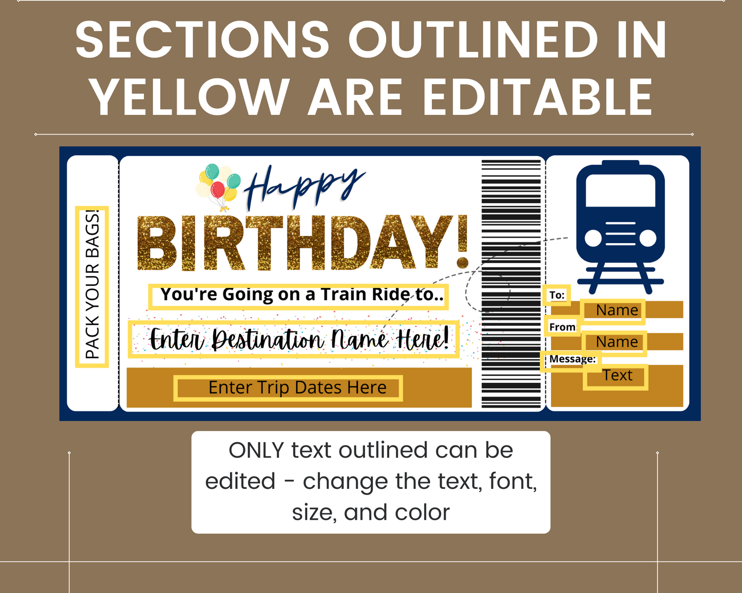 Birthday Train Ride Boarding Pass