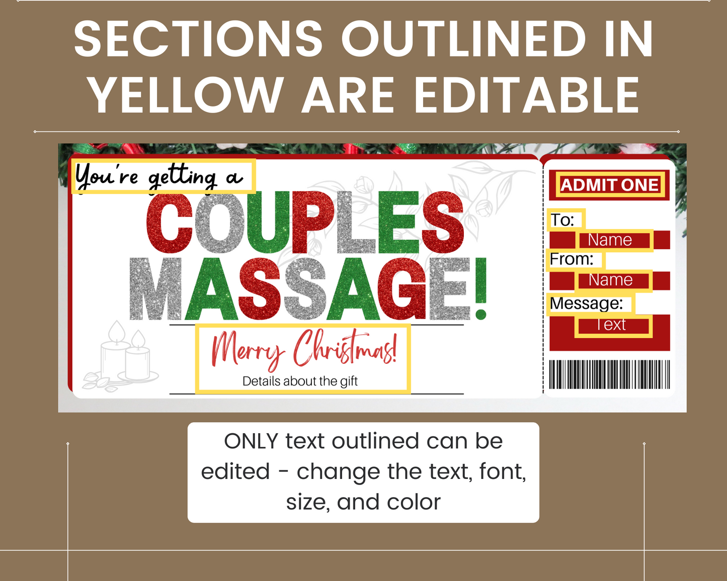 Christmas Couple's Massage Gift Ticket