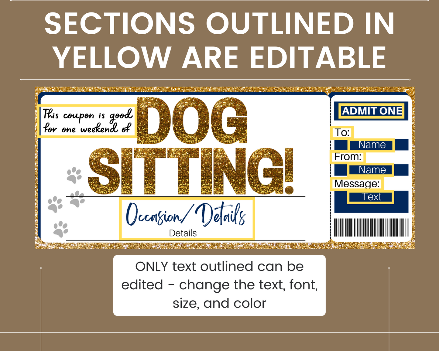 Dog Sitting Gift Certificate Template
