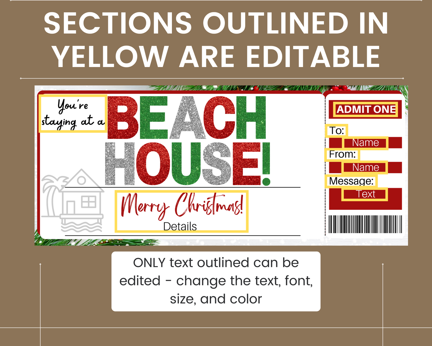Christmas Beach House Gift Ticket
