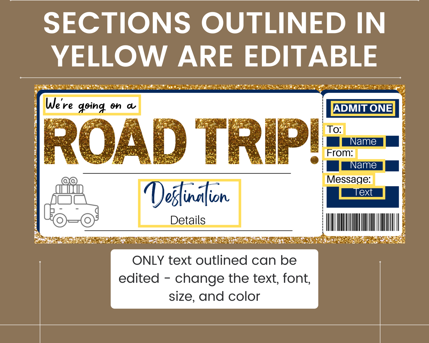 Road Trip Boarding Pass