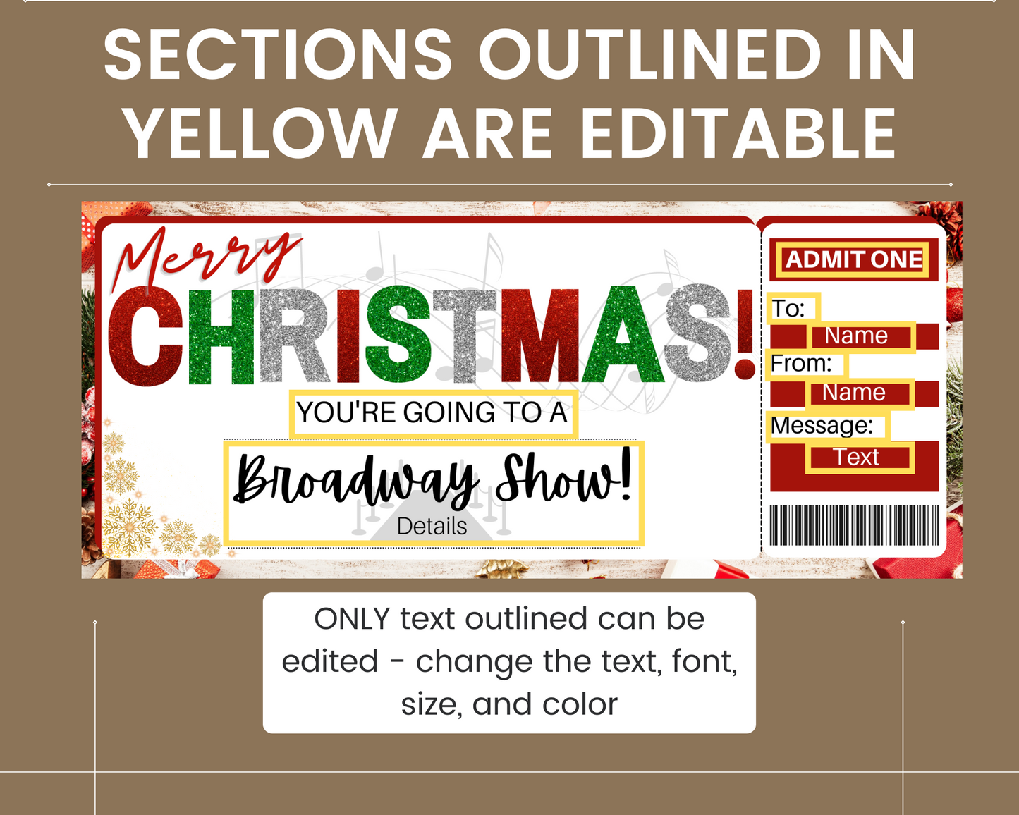 Christmas Broadway Show Gift Card
