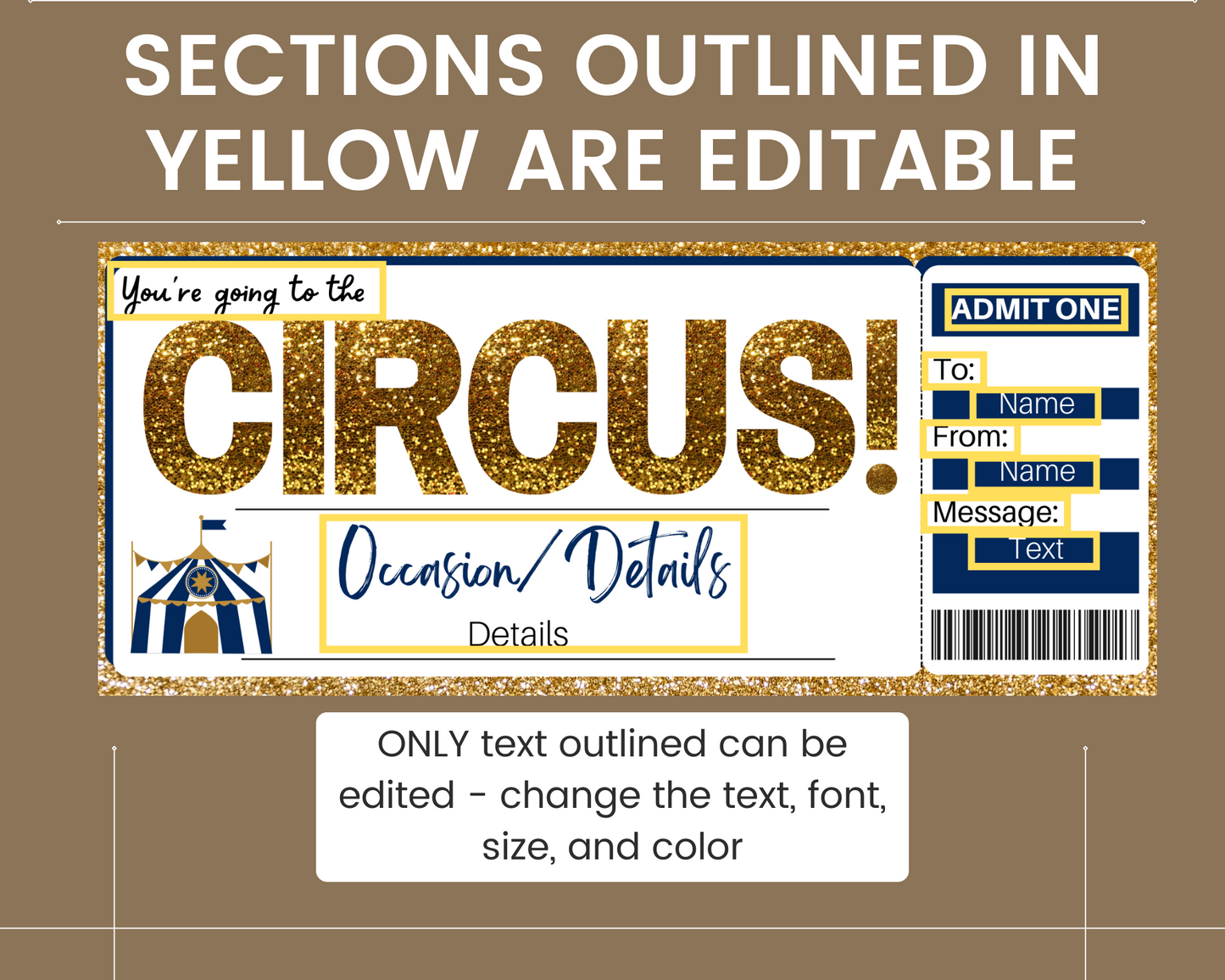 Circus Gift Ticket Template