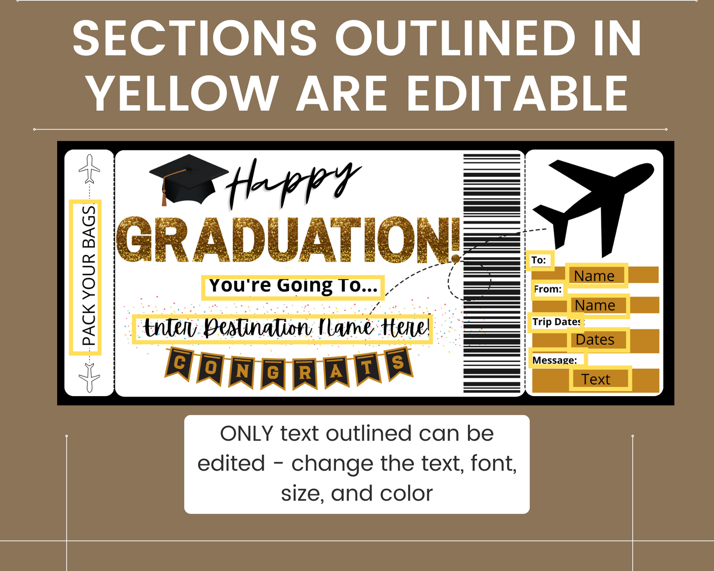 Graduation Boarding Pass Template