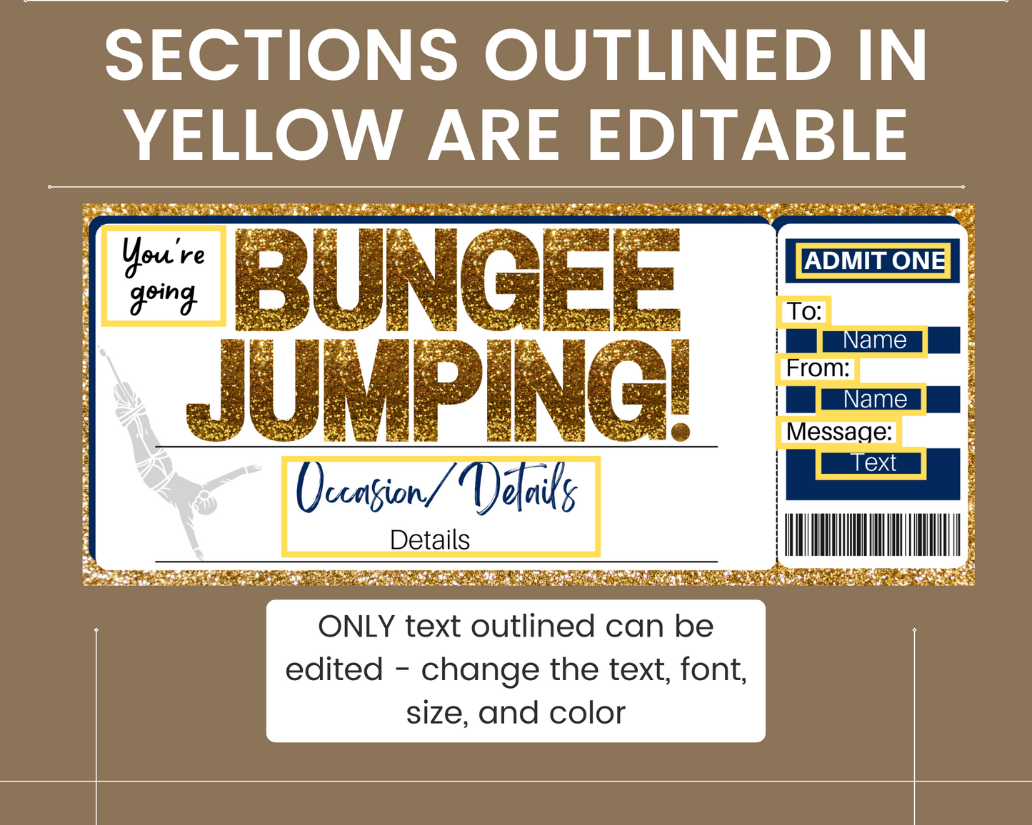 Bungee Jumping Gift Ticket Template