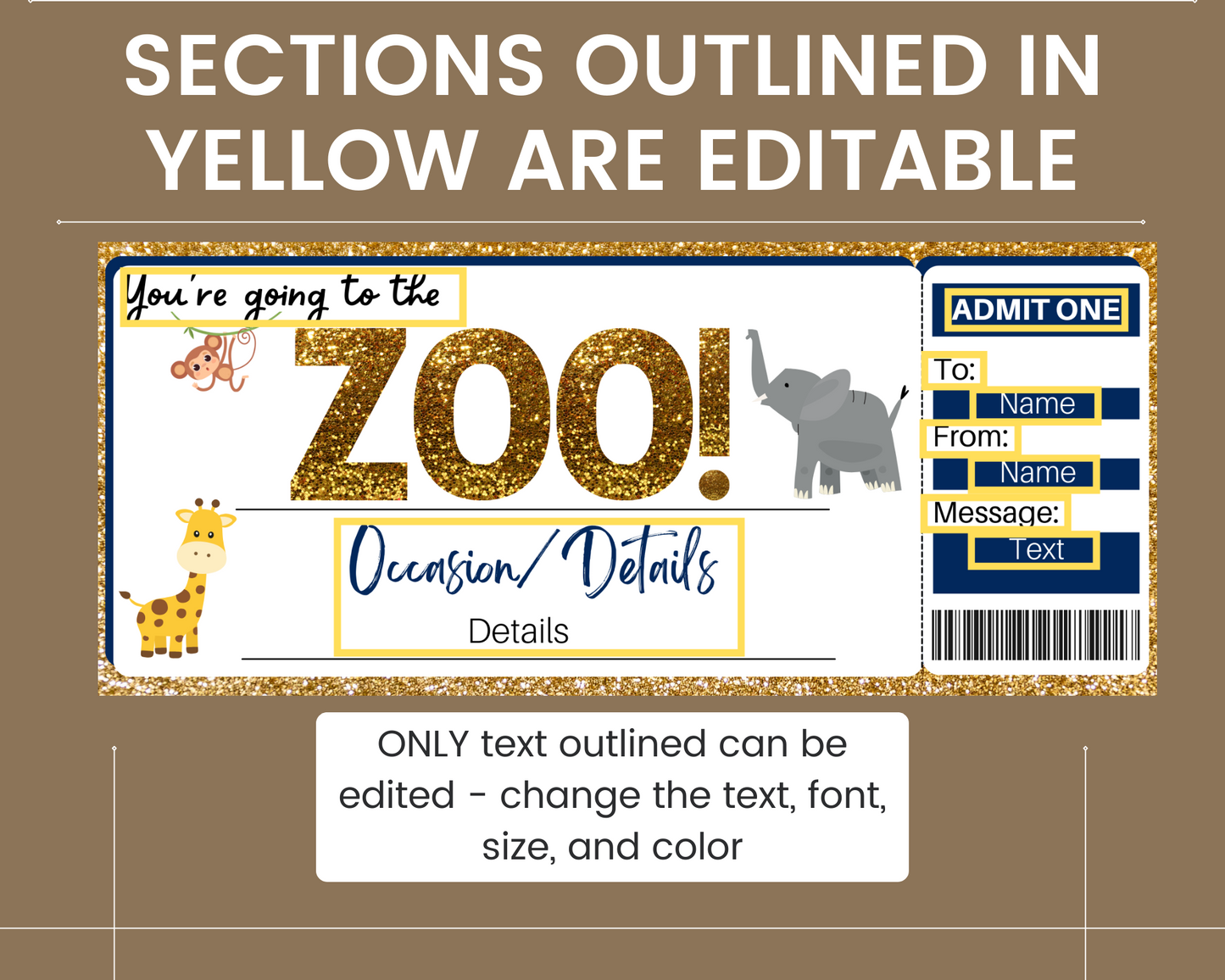 Zoo Gift Ticket Template