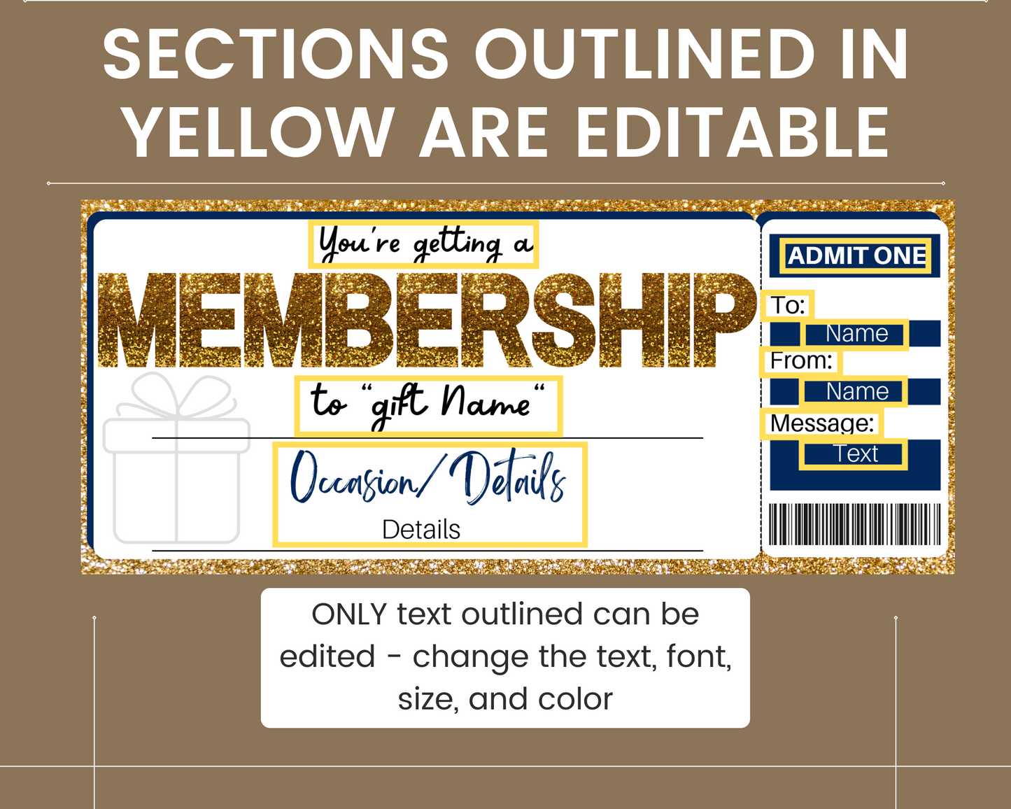 Membership Gift Ticket Template