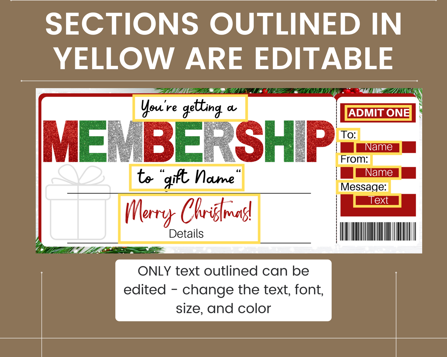 Christmas Membership Gift Template