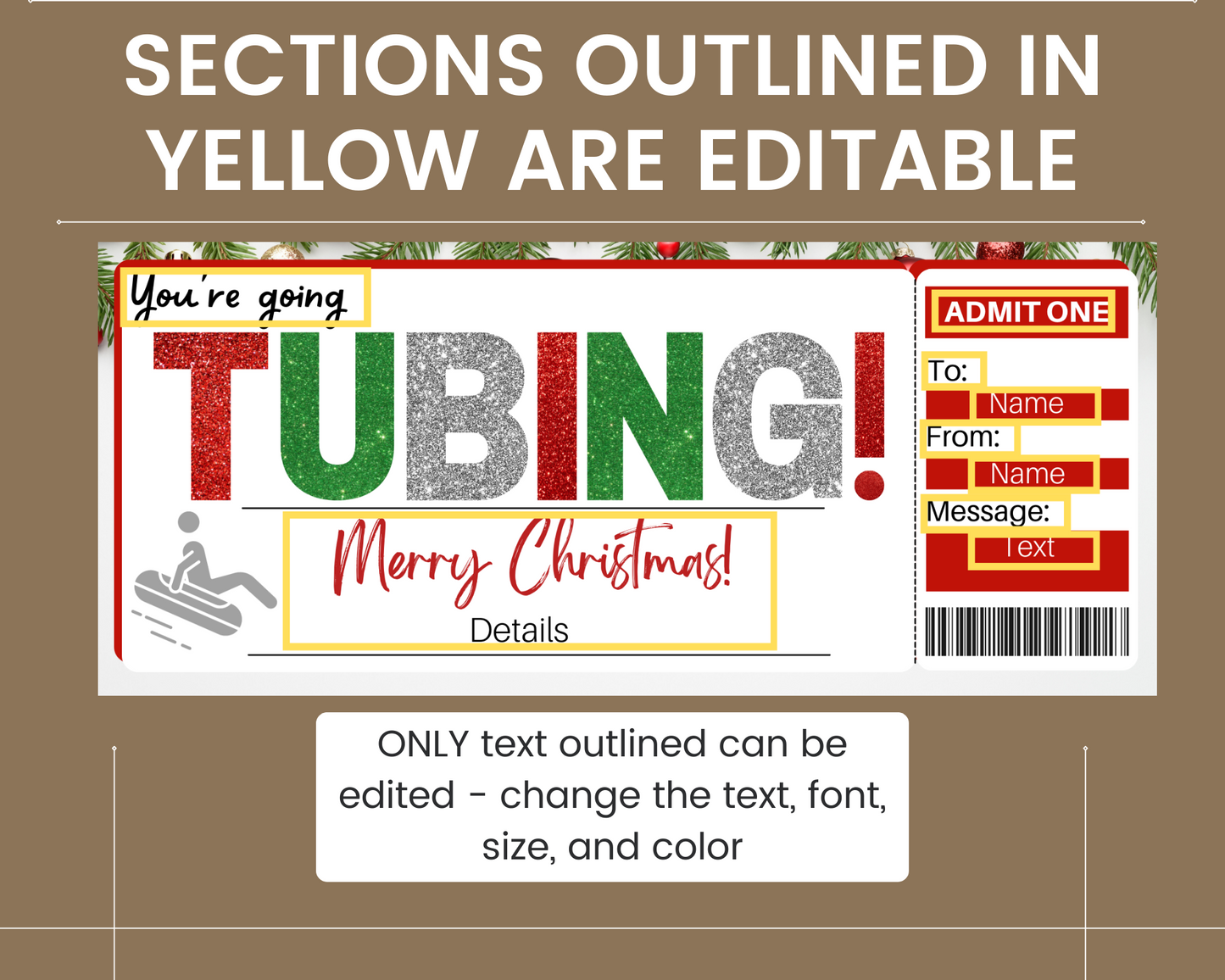 Christmas Tubing Gift Ticket