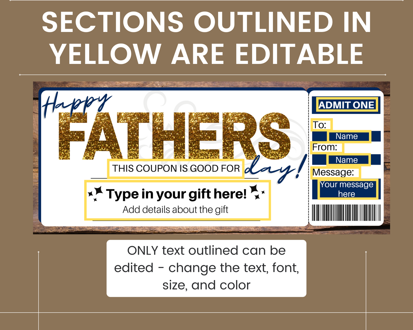 Father's Day Customizable Gift Coupon