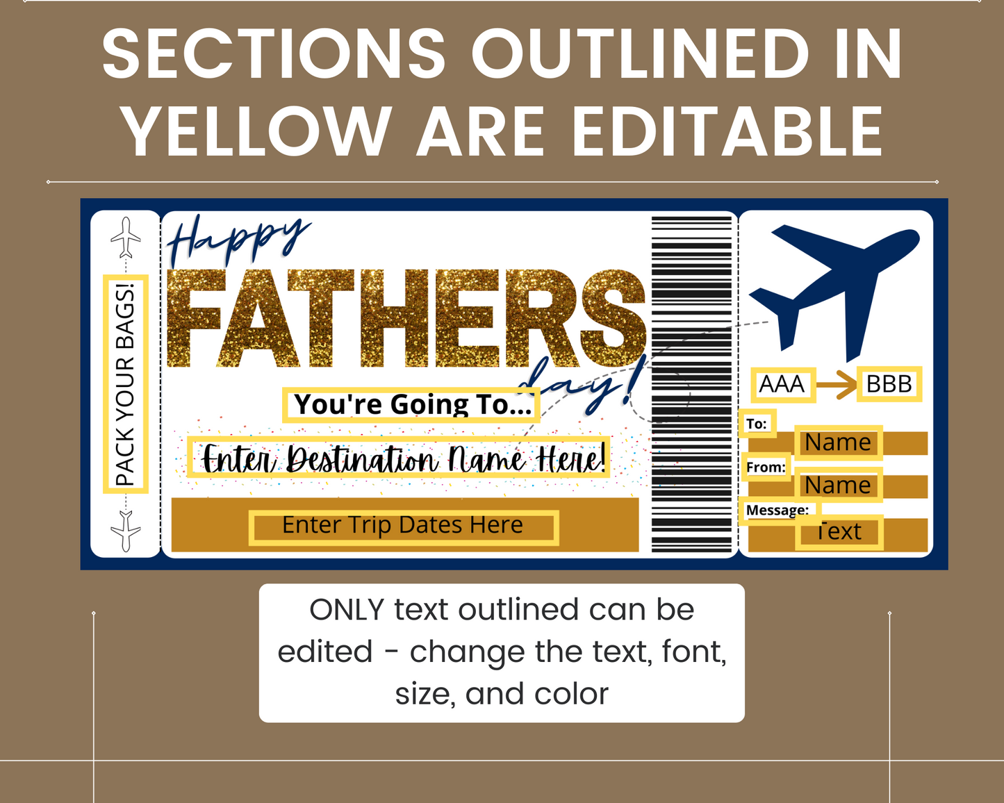 Father's Day Boarding Pass: Printable Flight Ticket