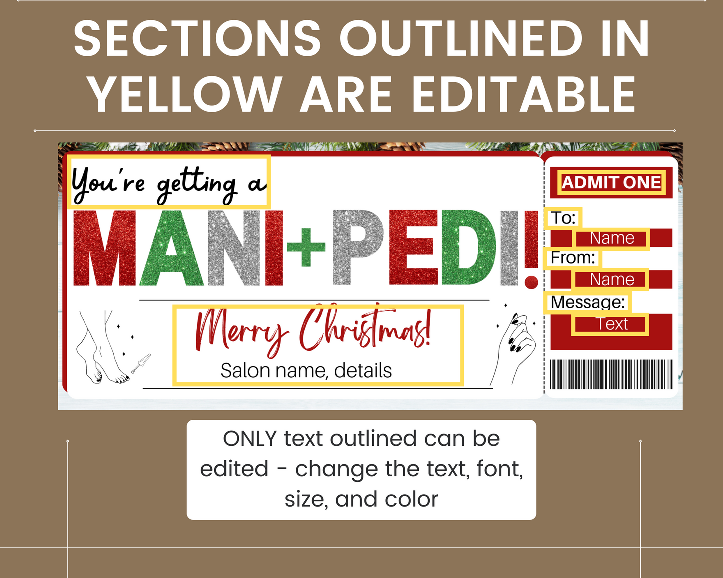 Christmas Mani Pedi Gift Certificate