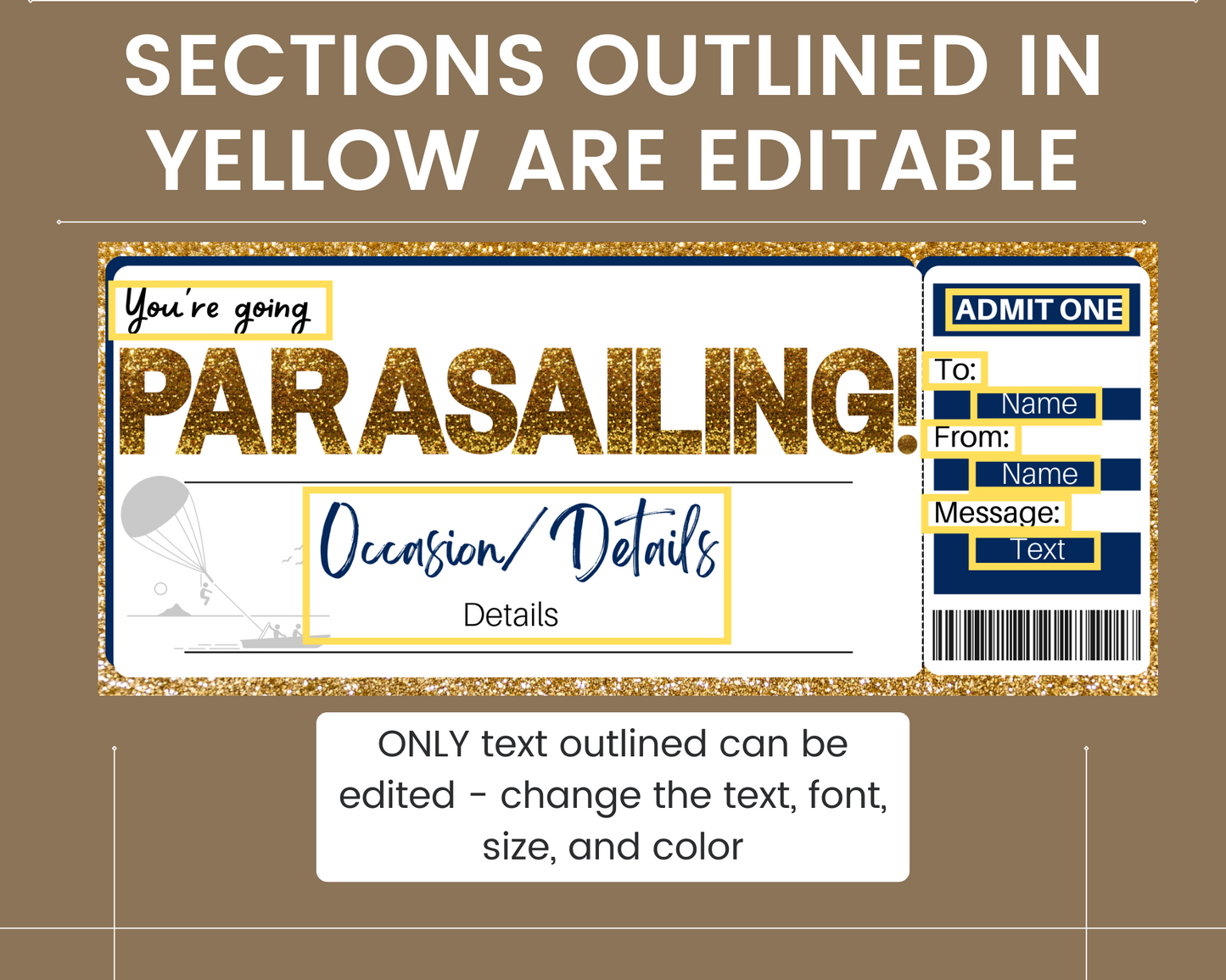 Parasailing Gift Certificate Template