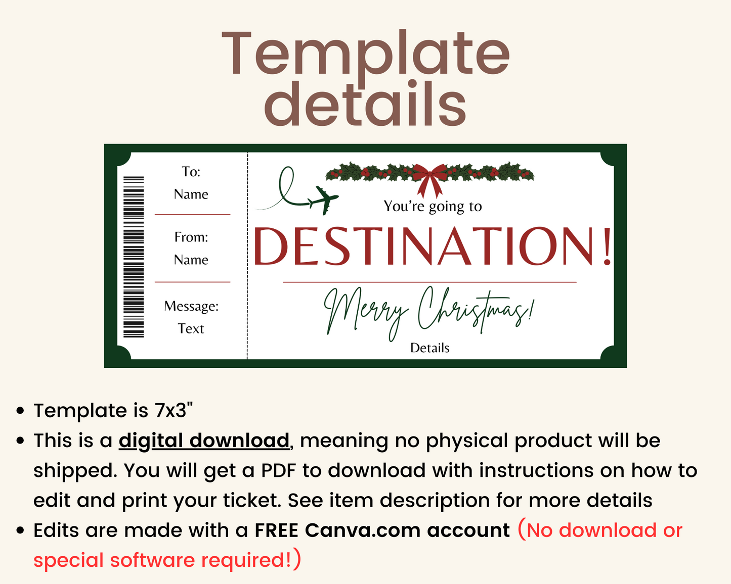 Christmas Surprise Vacation Gift Certificate