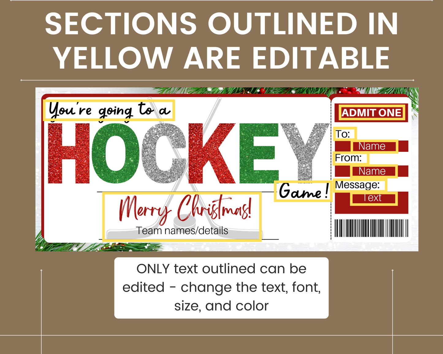 Christmas Hockey Game Ticket