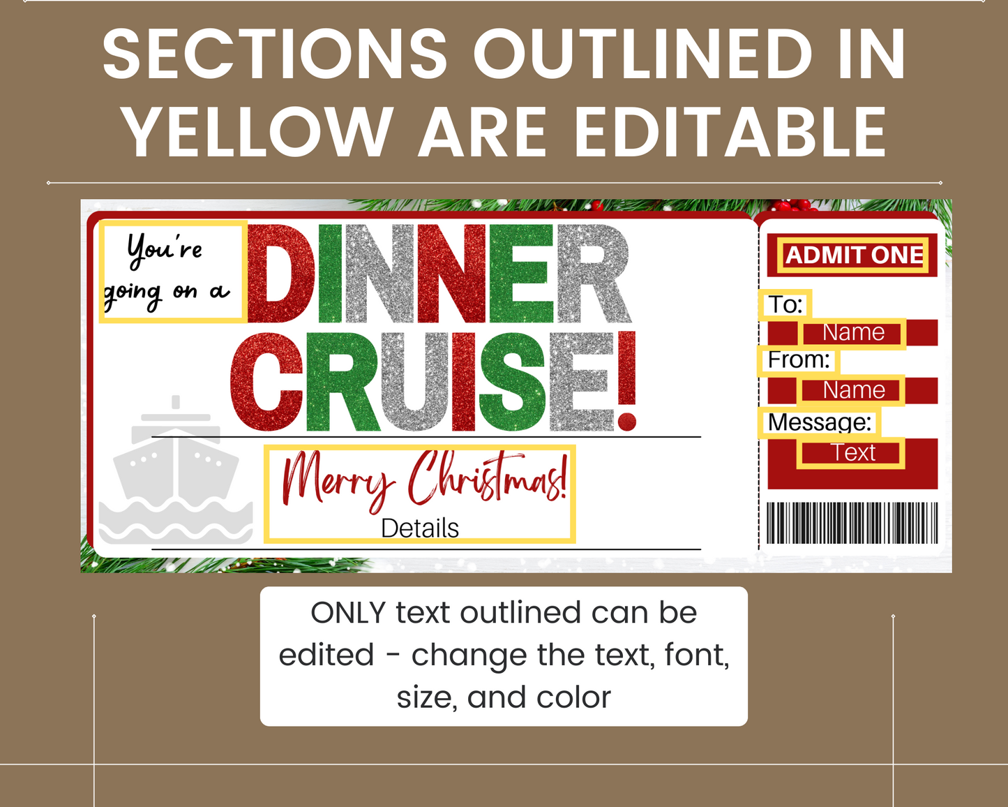 Christmas Dinner Cruise Gift Certificate