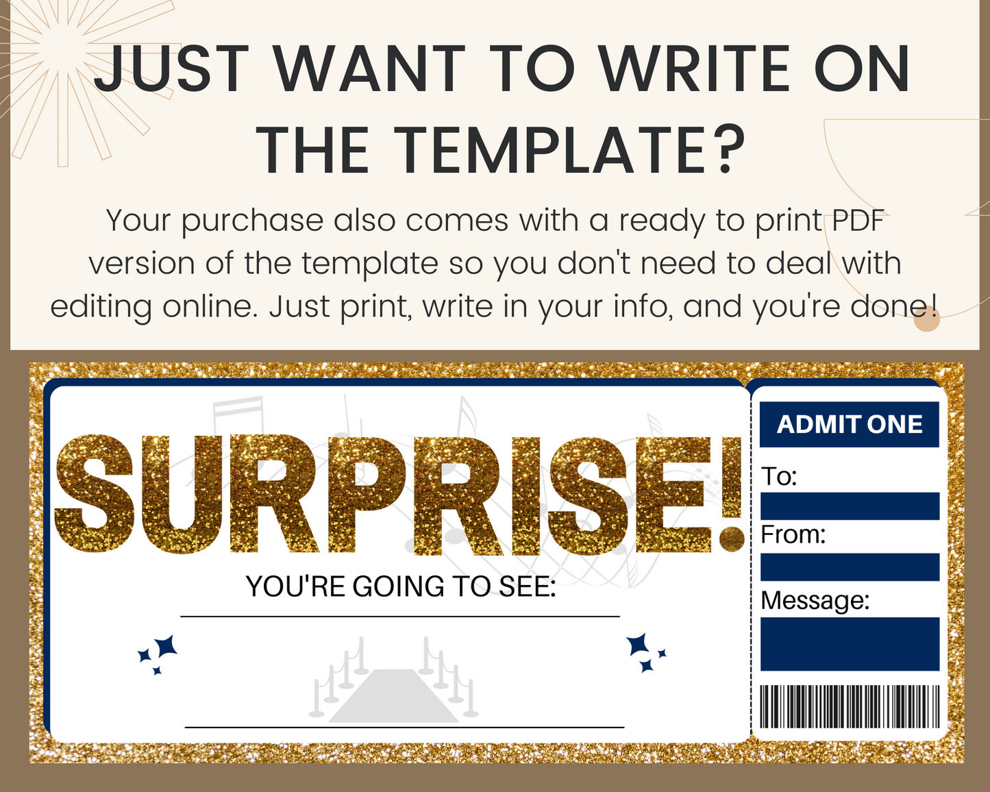 Surprise Concert Ticket Template