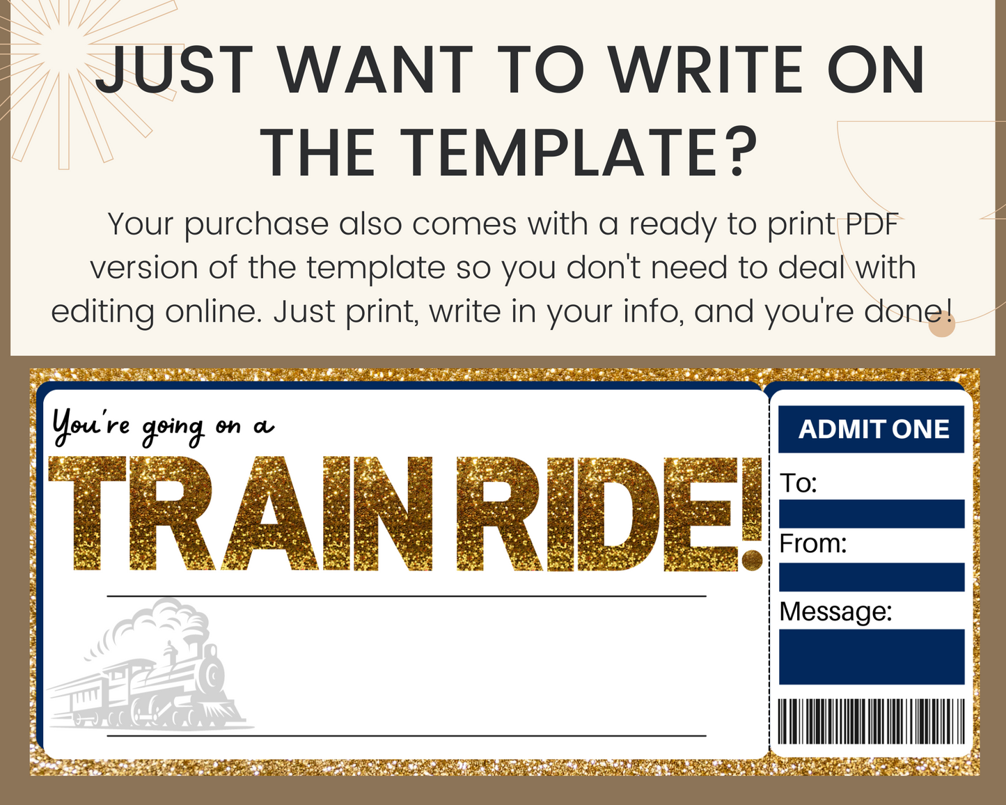 Train Ride Boarding Pass Template