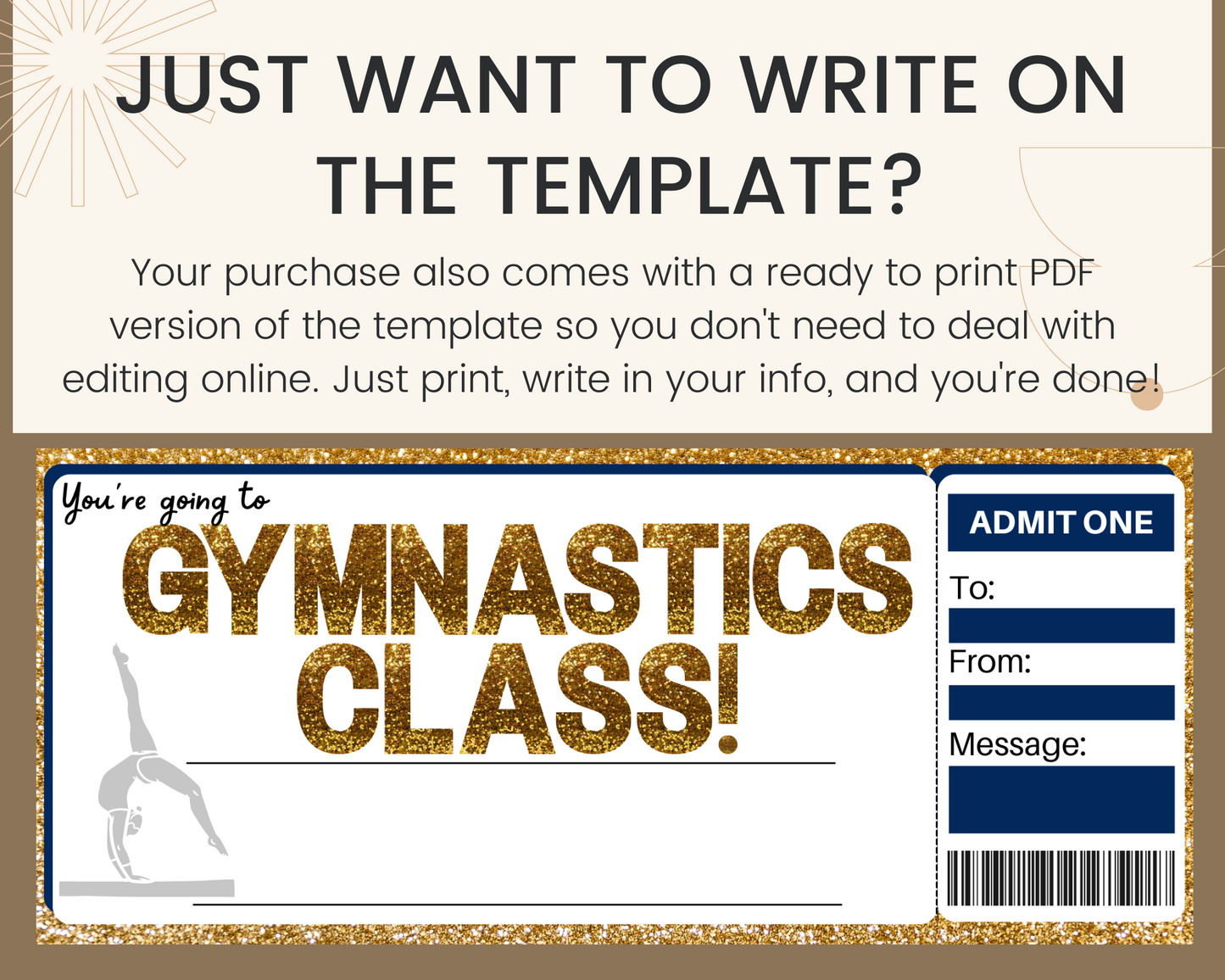 Gymnastics Class Gift Certificate