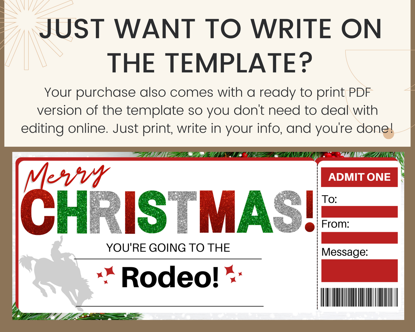 Christmas Rodeo Gift Certificate Template
